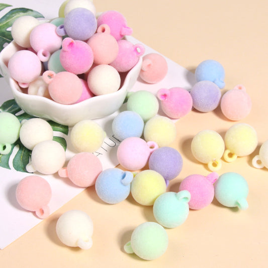 16mm color hanging fuzzy pendant beads - 30pcs/bag
