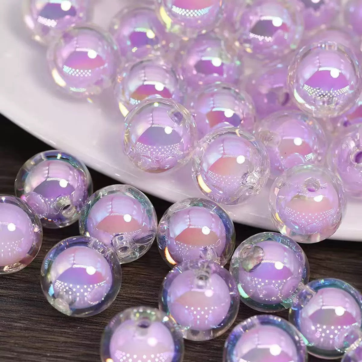 16mm double-layer DIY round beads handmade beads -50pcs/bag