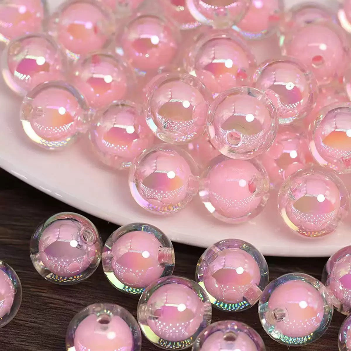 16mm double-layer DIY round beads handmade beads -50pcs/bag