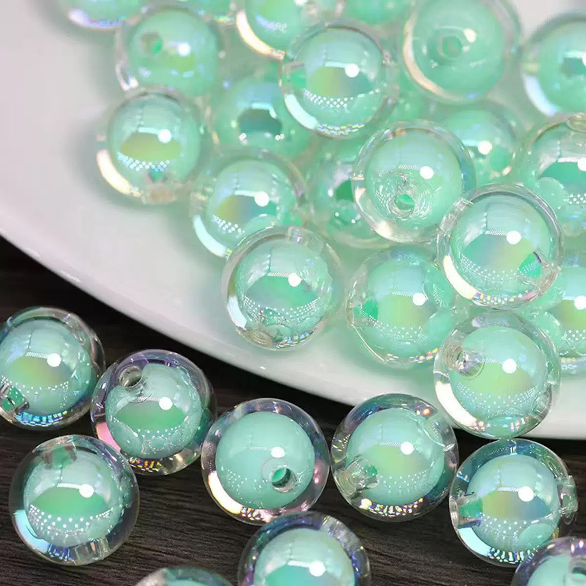 16mm double-layer DIY round beads handmade beads -50pcs/bag