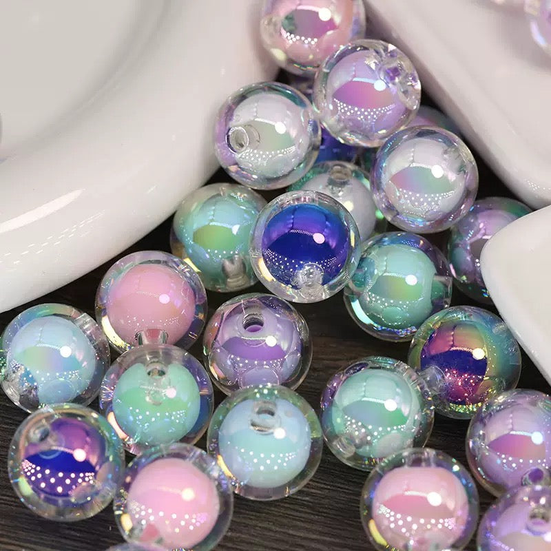 16mm double-layer DIY round beads handmade beads -50pcs/bag