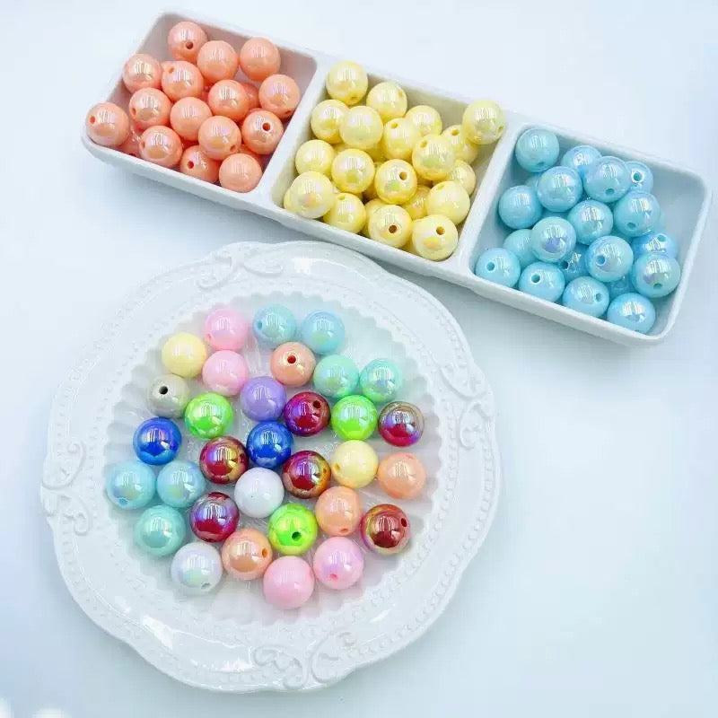 16mm non-scratch round mixed UV DIY beads - 50pcs/bag