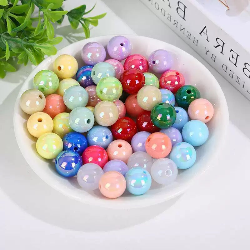 16mm non-scratch round mixed UV DIY beads - 50pcs/bag