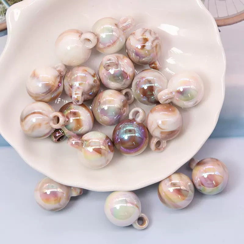 16mm UV-plated pendant hanging handmade DIY beads - 50pcs/bag