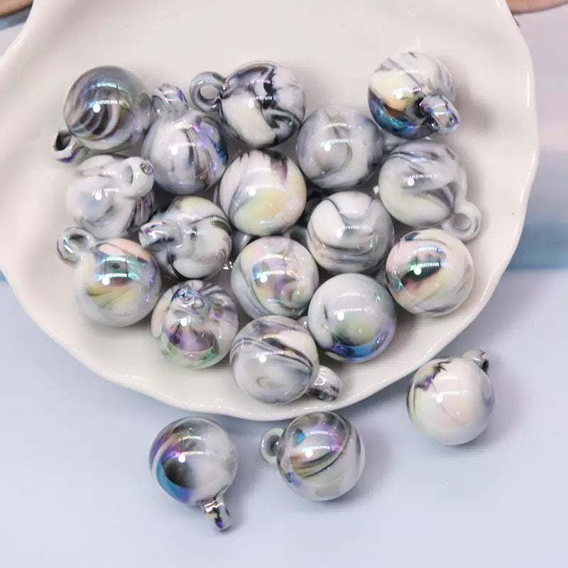 16mm UV-plated pendant hanging handmade DIY beads - 50pcs/bag