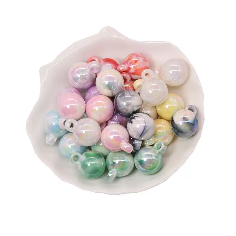 16mm UV-plated pendant hanging handmade DIY beads - 50pcs/bag