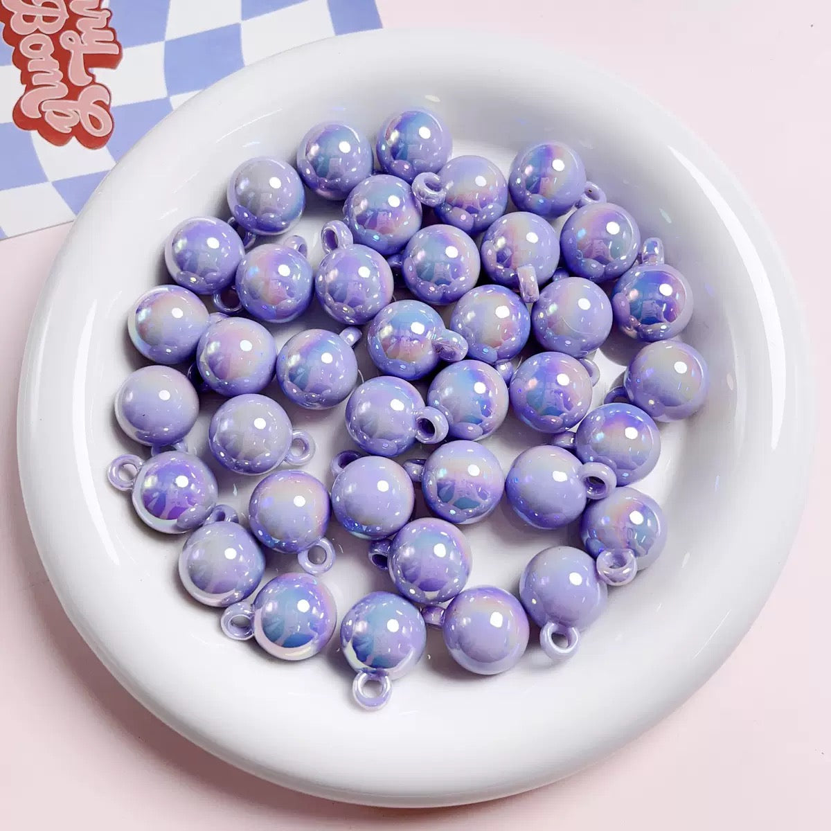 16mm UV-plated pendant hanging handmade DIY beads - 50pcs/bag