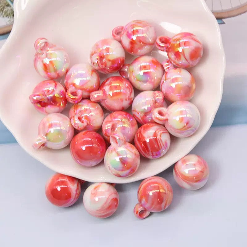 16mm UV-plated pendant hanging handmade DIY beads - 50pcs/bag