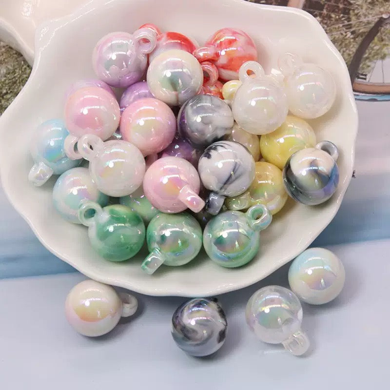 16mm UV-plated pendant hanging handmade DIY beads - 50pcs/bag