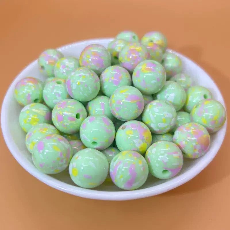 16mm acrylic painted round beads DIY - 20pcs/bag