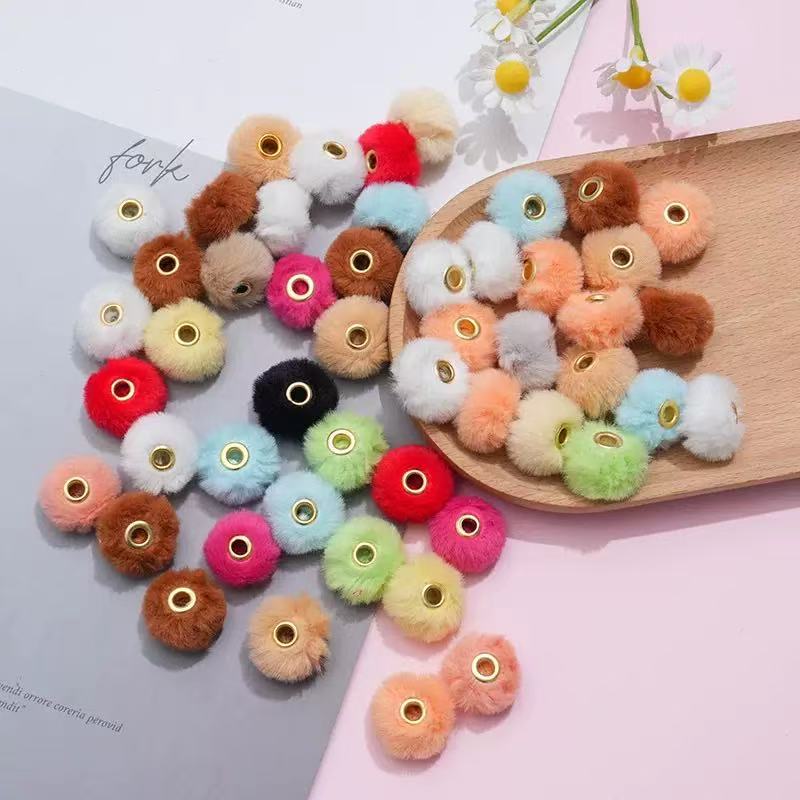 20mm fluffy pom pom DIY beads - 50pcs/bag