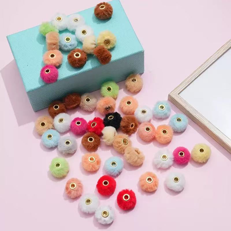 20mm fluffy pom pom DIY beads - 50pcs/bag