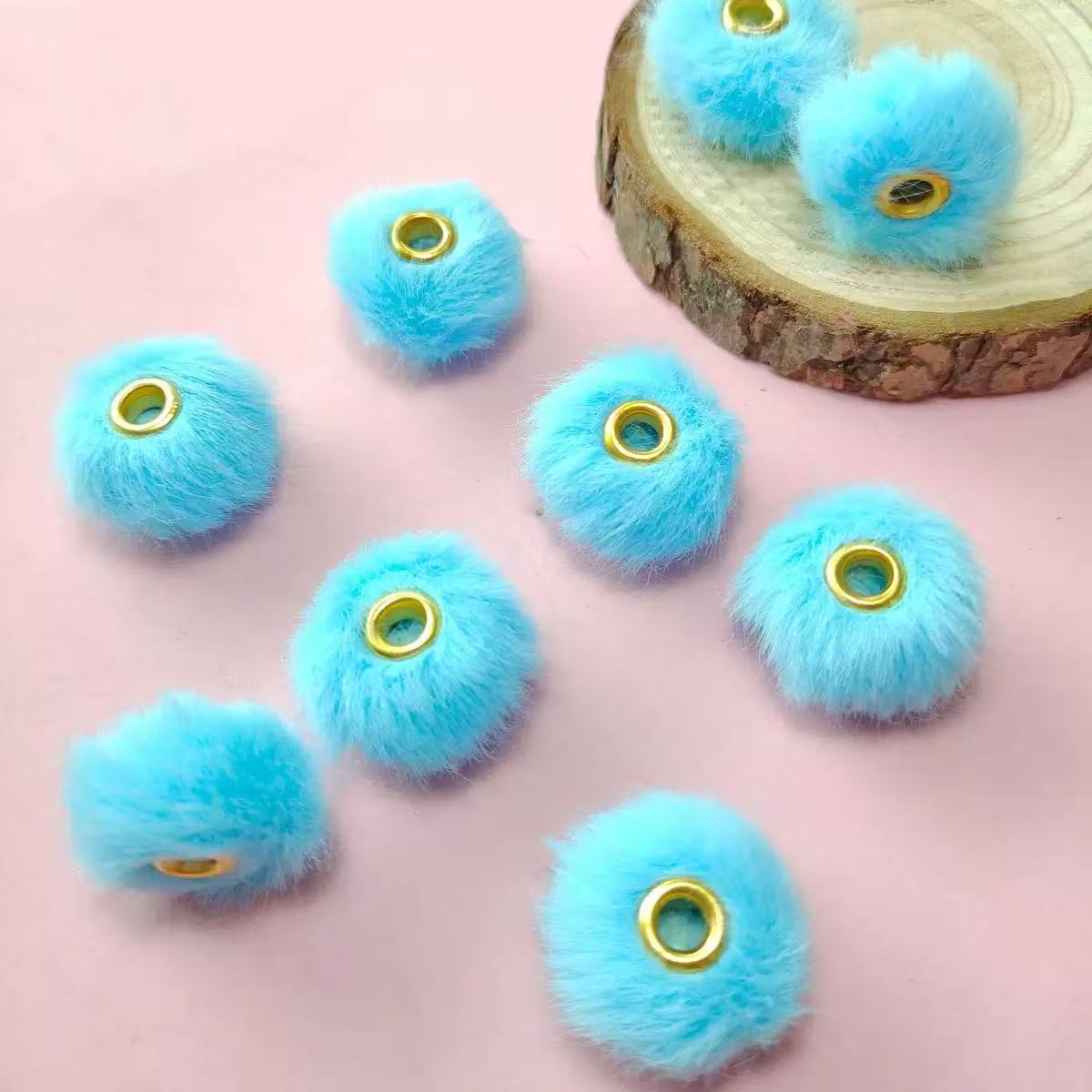 20mm fluffy pom pom DIY beads - 50pcs/bag