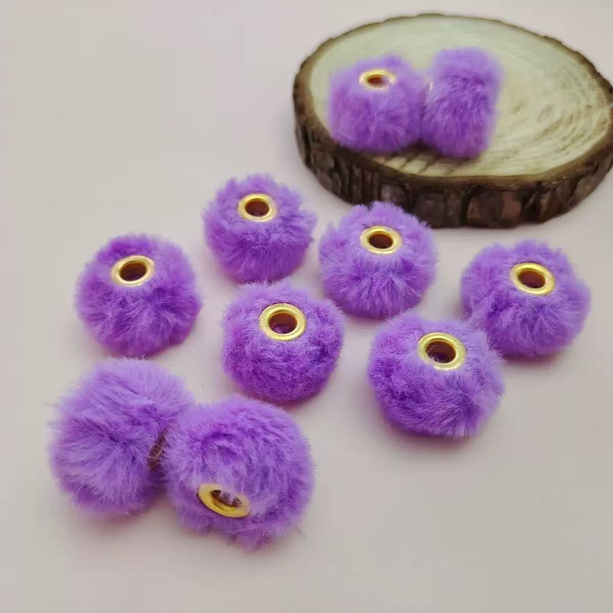 20mm fluffy pom pom DIY beads - 50pcs/bag