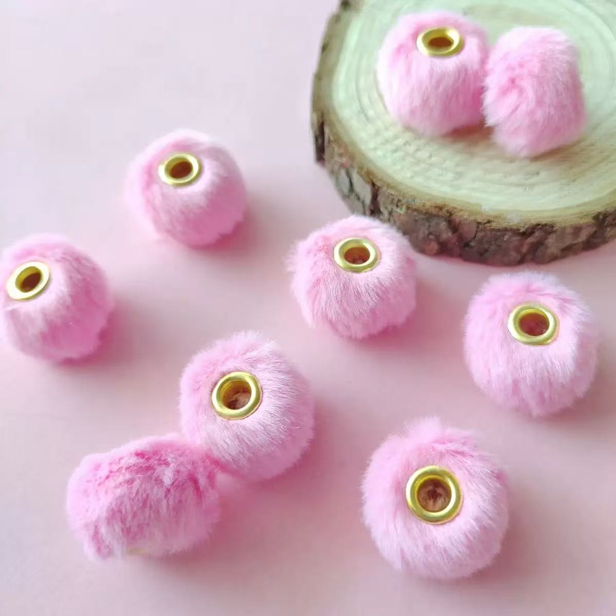 20mm fluffy pom pom DIY beads - 50pcs/bag