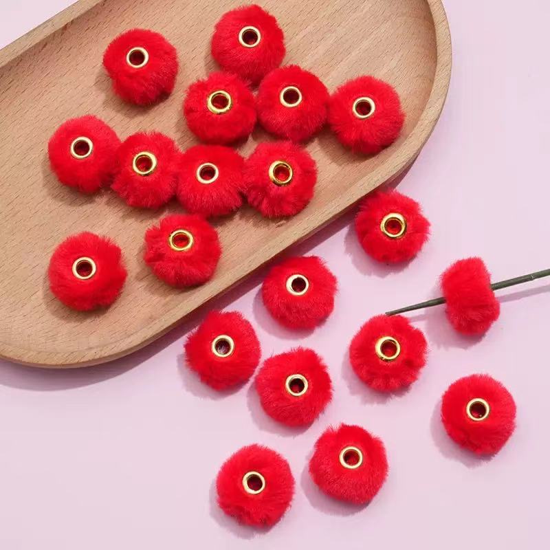 20mm fluffy pom pom DIY beads - 50pcs/bag