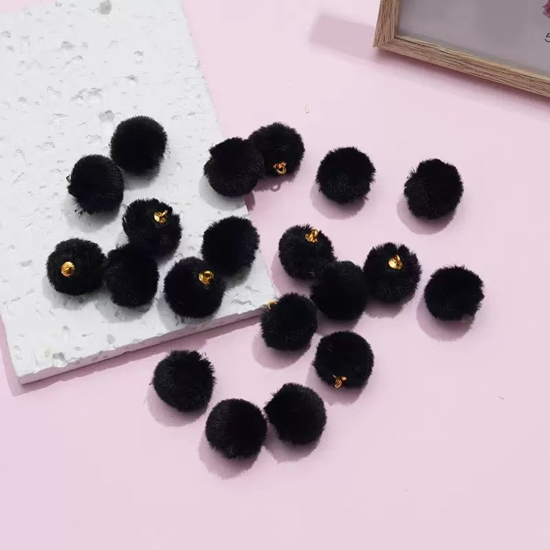 20mm fluffy pom pom pendant hanging DIY beads - 50pcs/bag