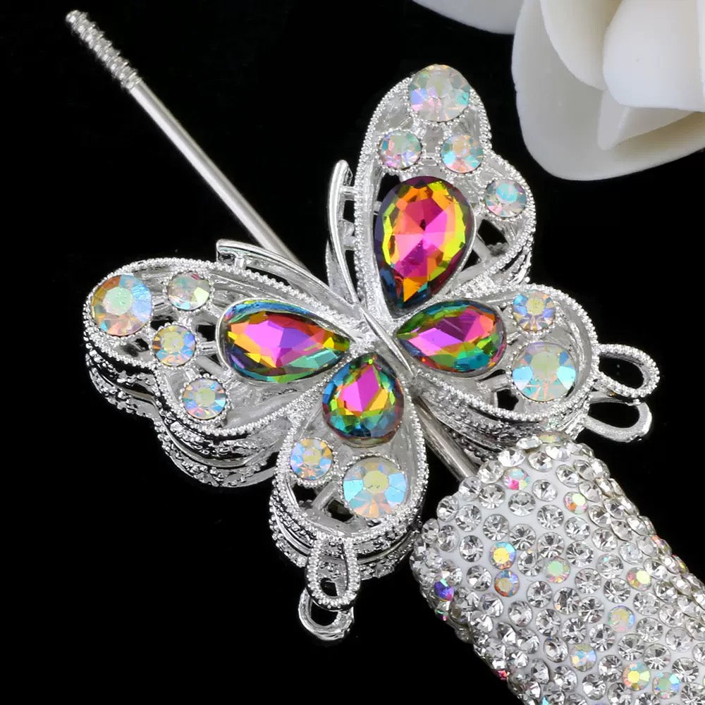 Crystal double-sided DIY butterfly fancy bead