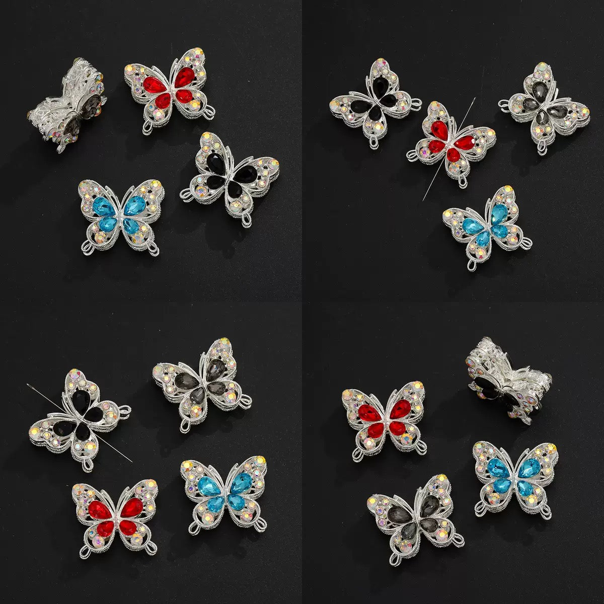 Crystal double-sided DIY butterfly fancy bead