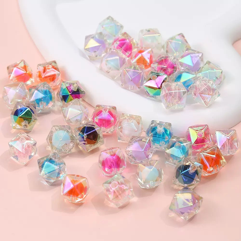 Cube double-layer DIY beads - 50pcs/bag