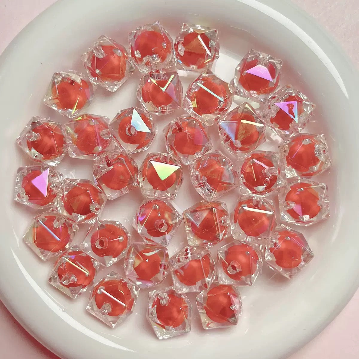 Cube double-layer DIY beads - 50pcs/bag