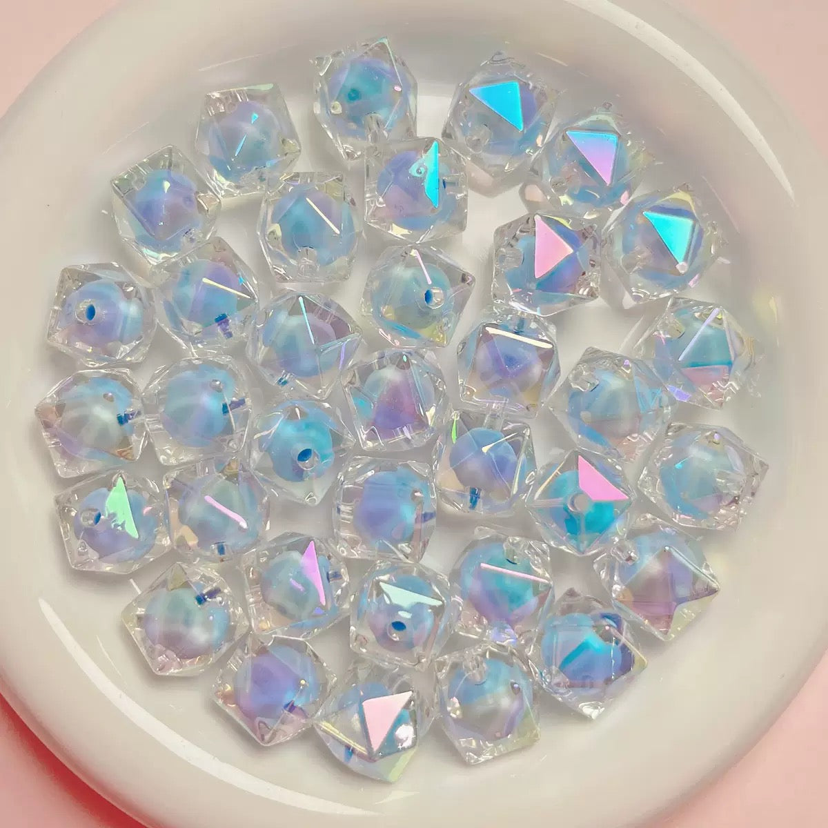 Cube double-layer DIY beads - 50pcs/bag