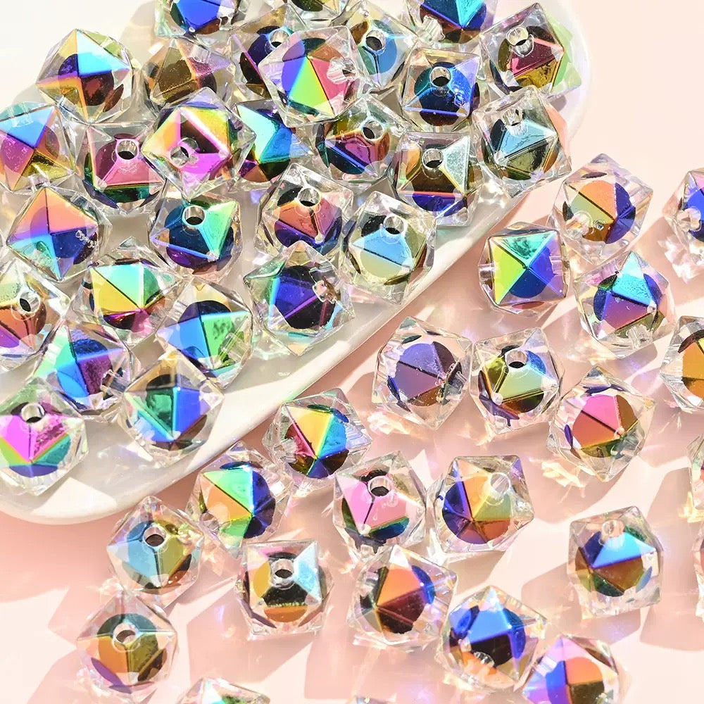 Cube double-layer DIY beads - 50pcs/bag