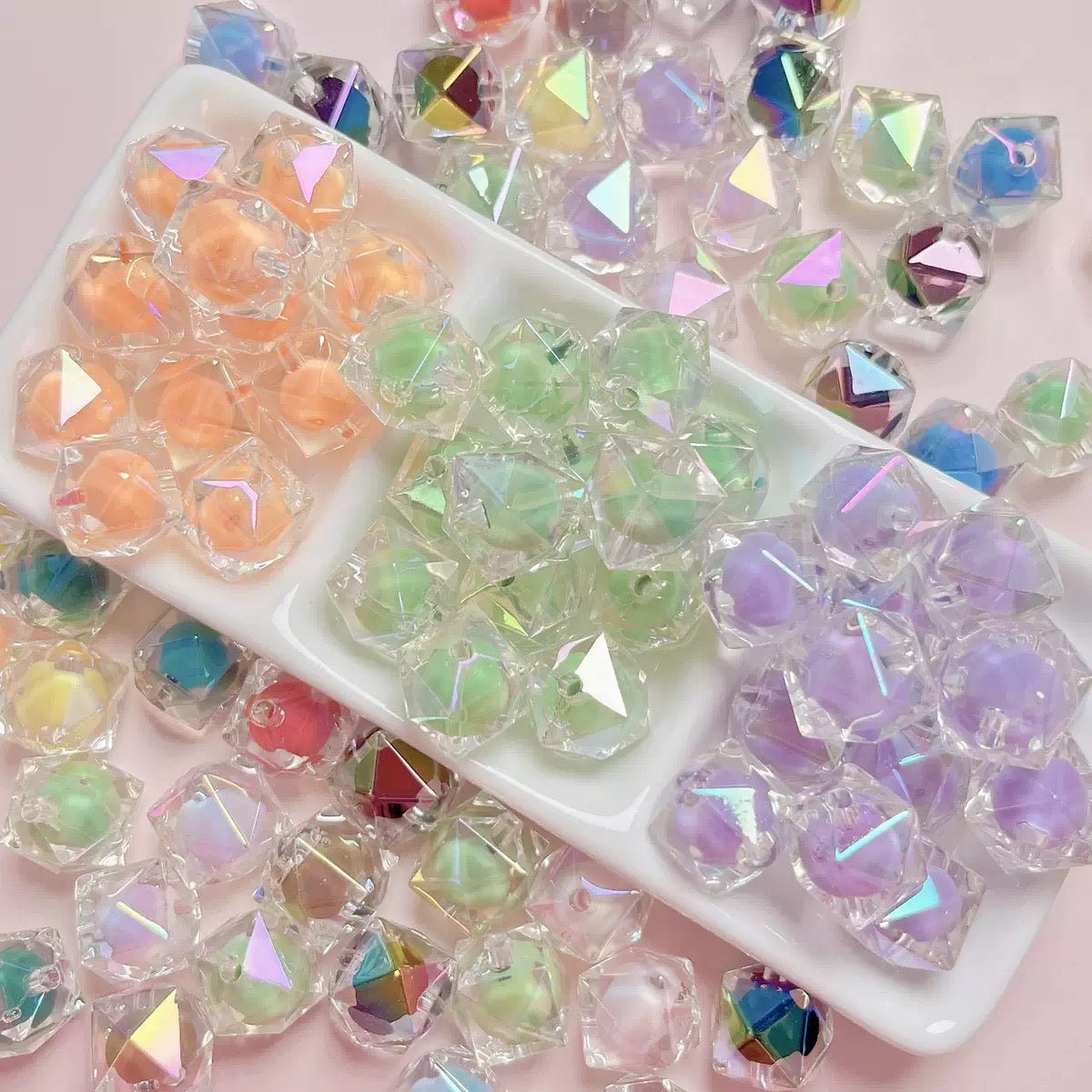 Cube double-layer DIY beads - 50pcs/bag