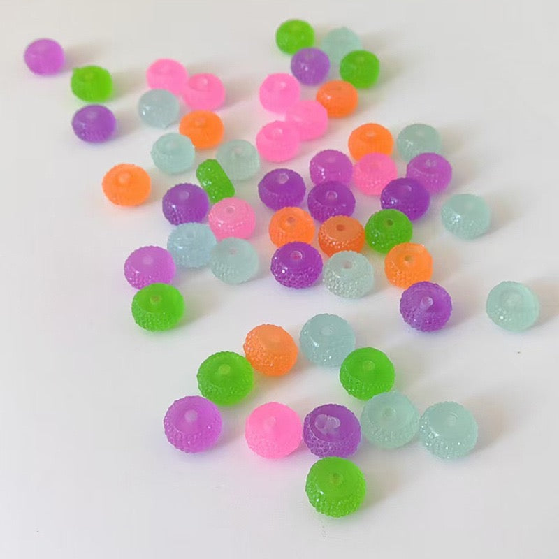 Luminous acrylic coloured DIY spacer beads - 25pcs/bag