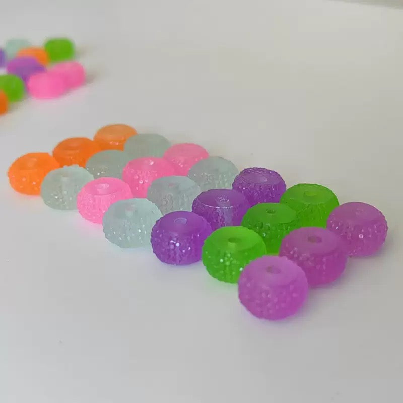 Luminous acrylic coloured DIY spacer beads - 25pcs/bag