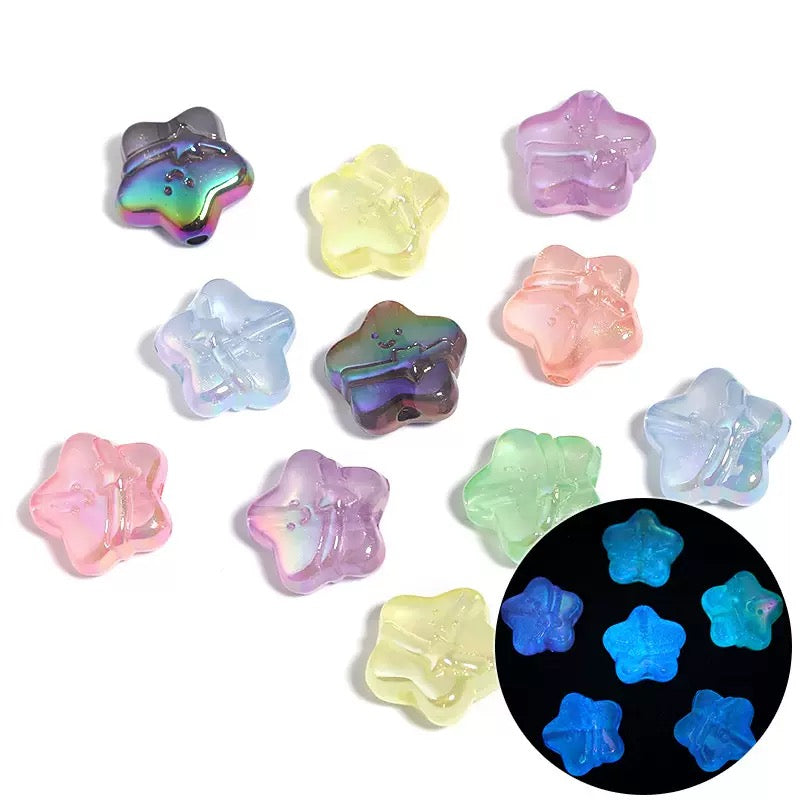 Luminous acrylic flower love diy beads - 25pcs/bag