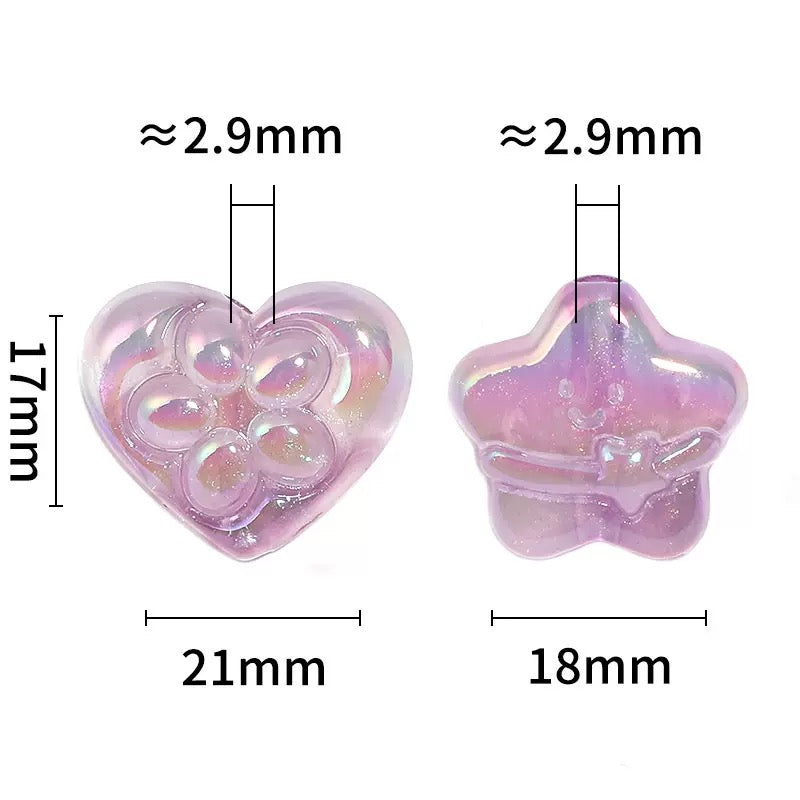 Luminous acrylic flower love diy beads - 25pcs/bag