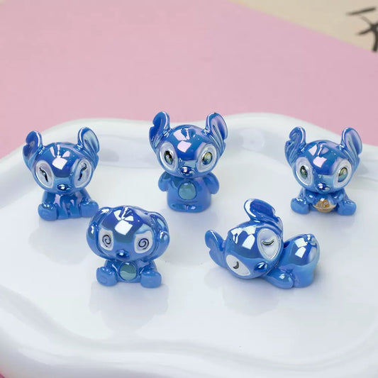 3D blue cartoon character DIY beads - 5pcs/bag