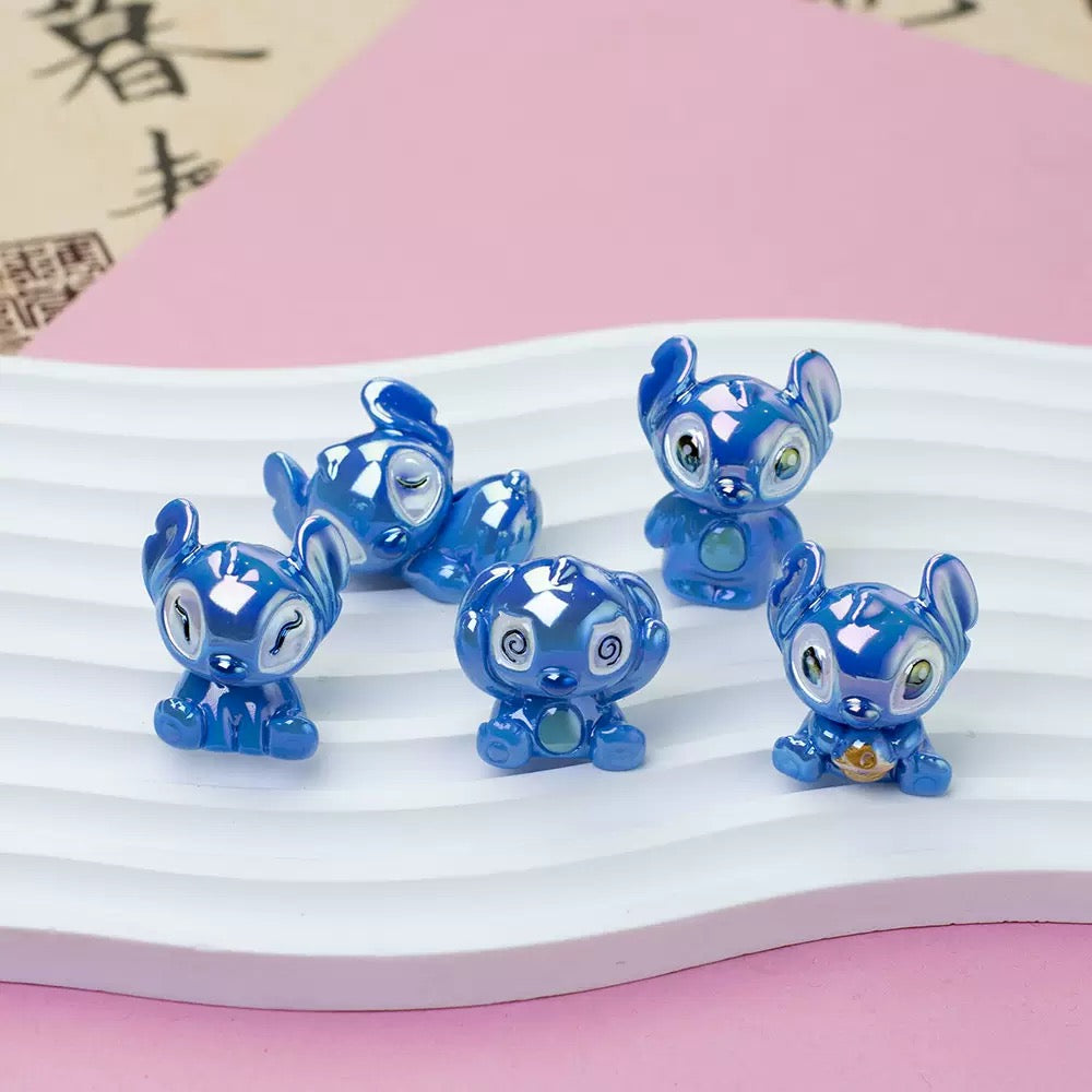 3D blue cartoon character DIY beads - 5pcs/bag