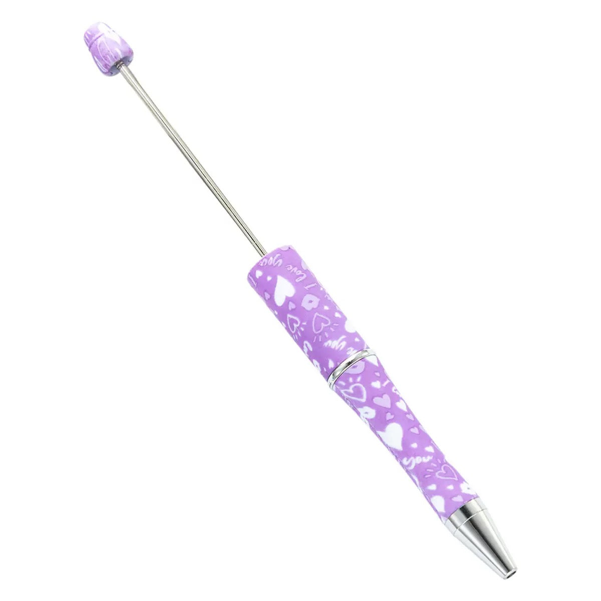 Beaded Valentine's Day DIY  plastic pen