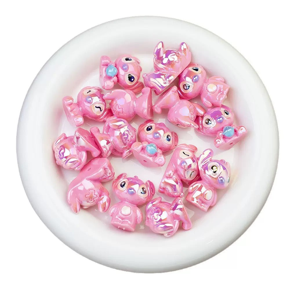 Cute pink charater beads - 5pcs/bag