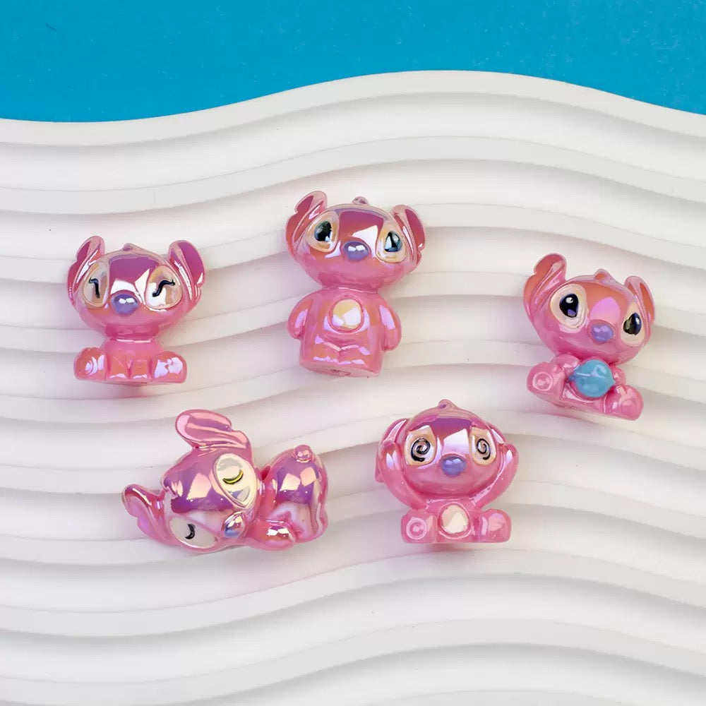 Cute pink charater beads - 5pcs/bag