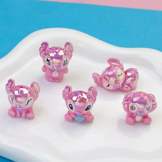 Cute pink charater beads - 5pcs/bag