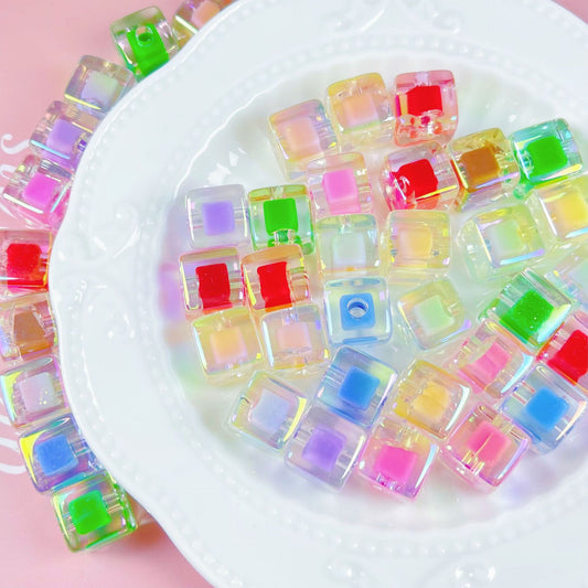 14mm double layer square DIY beads -30pcs/bag